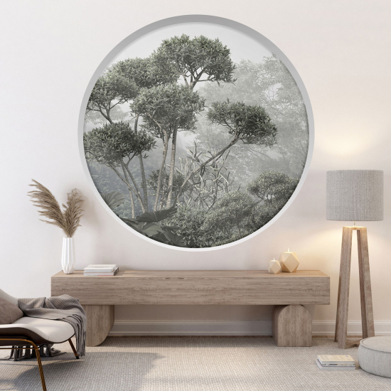 Adesivo Murale - Illusione ottica - Arco rotondo - Foresta Tropicale