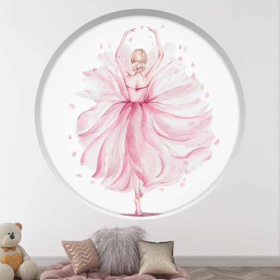Adesivo Murale - Illusione ottica - Arco rotondo per Bambini - Ballerina
