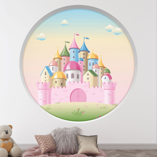 Adesivo Murale - Illusione ottica - Arco rotondo per Bambini - Castello