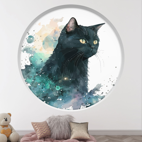 Adesivo Murale - Illusione ottica - Arco rotondo per Bambini - Chat