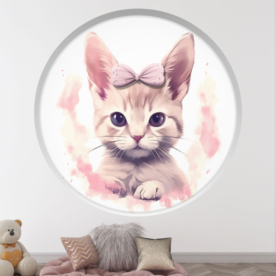 Adesivo Murale - Illusione ottica - Arco rotondo per Bambini - Chat