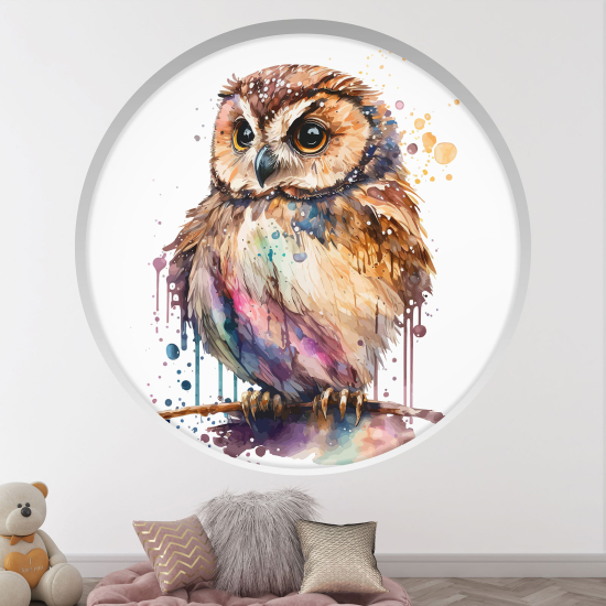 Adesivo Murale - Illusione ottica - Arco rotondo per Bambini - Civetta
