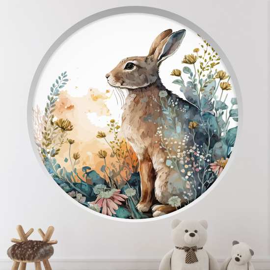 Adesivo Murale - Illusione ottica - Arco rotondo per Bambini - Coniglio