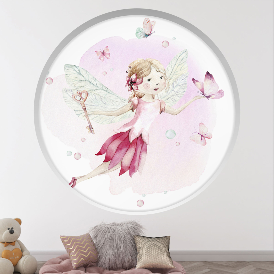 Adesivo Murale - Illusione ottica - Arco rotondo per Bambini - Fata