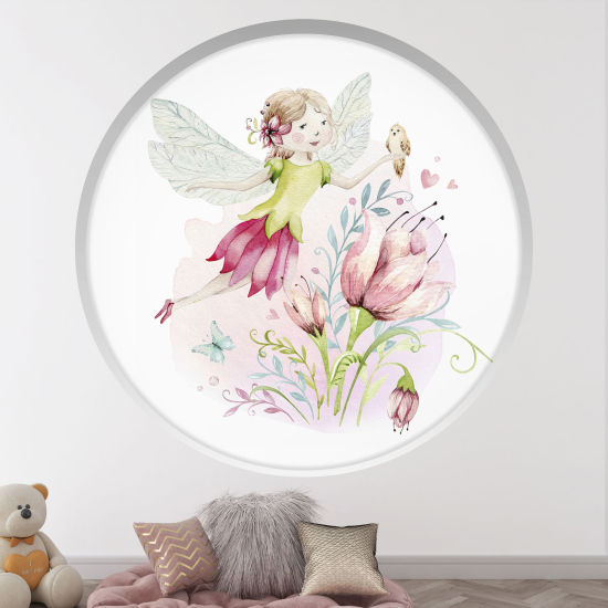 Adesivo Murale - Illusione ottica - Arco rotondo per Bambini - Fata