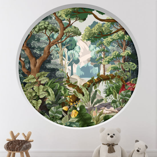 Adesivo Murale - Illusione ottica - Arco rotondo per Bambini - Foresta