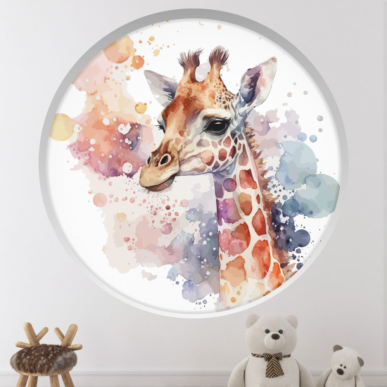 Adesivo Murale - Illusione ottica - Arco rotondo per Bambini - Giraffa
