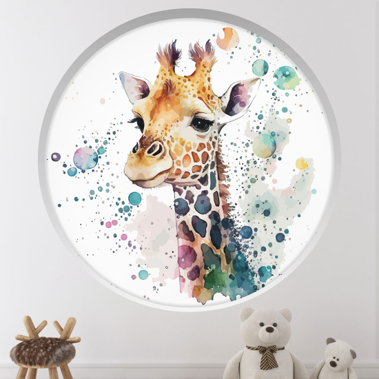 Adesivo Murale - Illusione ottica - Arco rotondo per Bambini - Giraffa