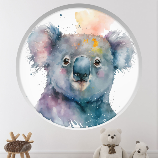 Adesivo Murale - Illusione ottica - Arco rotondo per Bambini - Koala