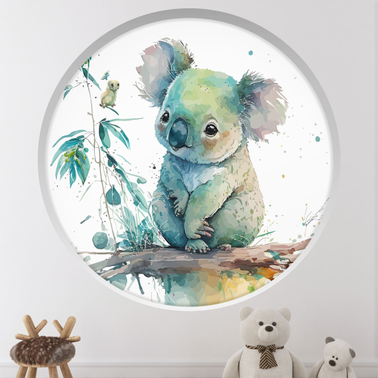 Adesivo Murale - Illusione ottica - Arco rotondo per Bambini - Koala
