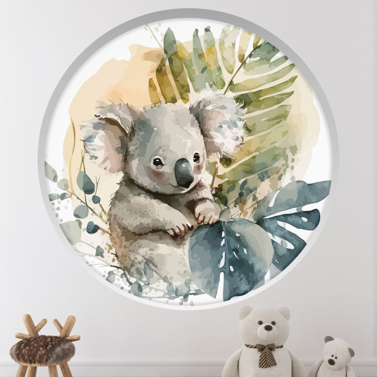 Adesivo Murale - Illusione ottica - Arco rotondo per Bambini - Koala