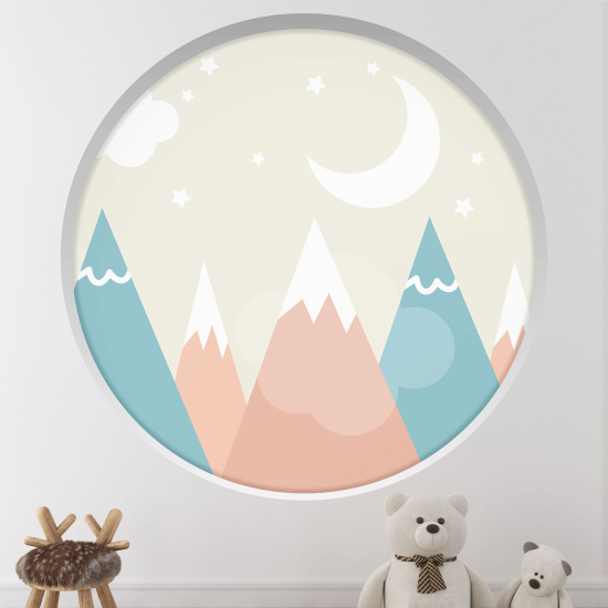 Adesivo Murale - Illusione ottica - Arco rotondo per Bambini - Paesaggio