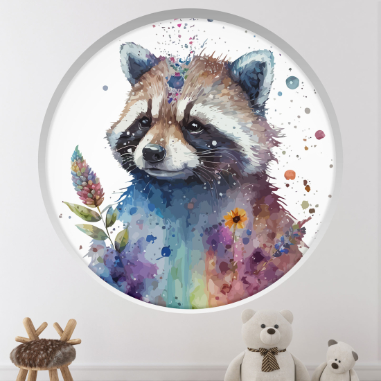 Adesivo Murale - Illusione ottica - Arco rotondo per Bambini - Procione