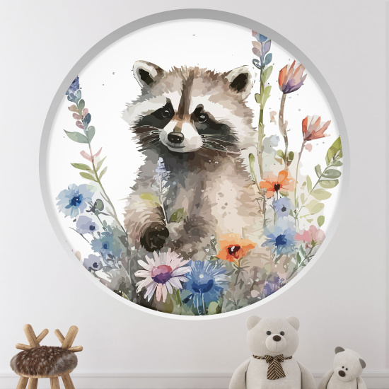 Adesivo Murale - Illusione ottica - Arco rotondo per Bambini - Procione