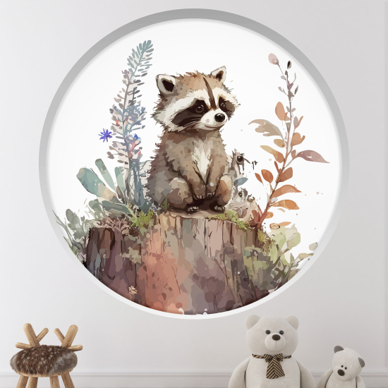 Adesivo Murale - Illusione ottica - Arco rotondo per Bambini - Procione