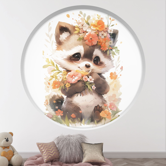 Adesivo Murale - Illusione ottica - Arco rotondo per Bambini - Procione