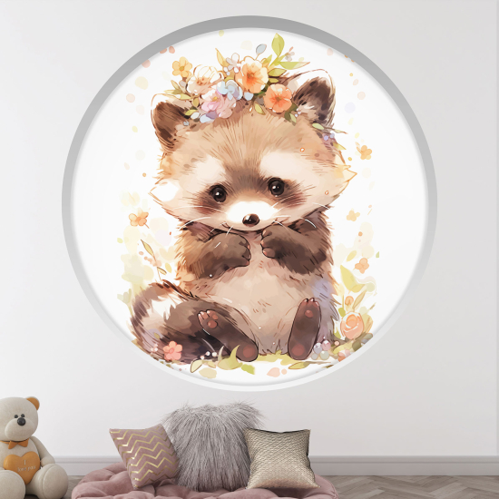 Adesivo Murale - Illusione ottica - Arco rotondo per Bambini - Procione