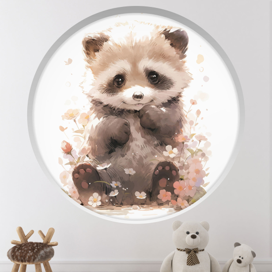 Adesivo Murale - Illusione ottica - Arco rotondo per Bambini - Procione