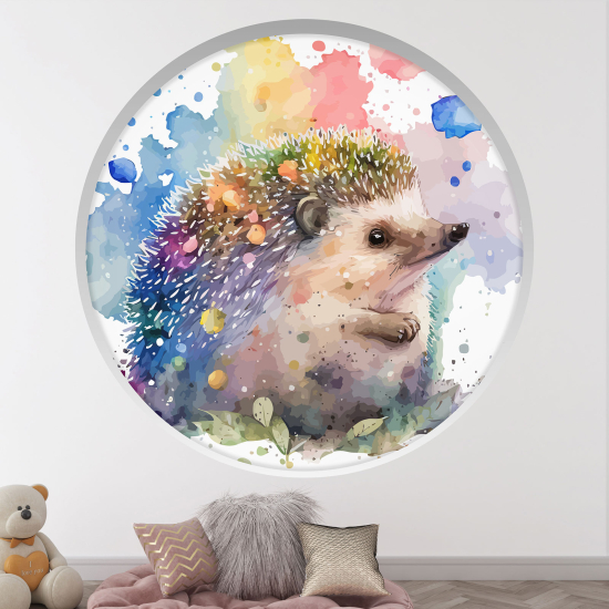 Adesivo Murale - Illusione ottica - Arco rotondo per Bambini - Riccio