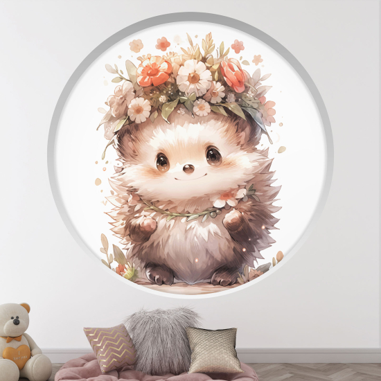 Adesivo Murale - Illusione ottica - Arco rotondo per Bambini - Riccio