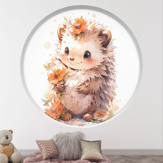 Adesivo Murale - Illusione ottica - Arco rotondo per Bambini - Riccio