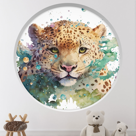 Adesivo Murale - Illusione ottica - Arco rotondo per Bambini - Tigre