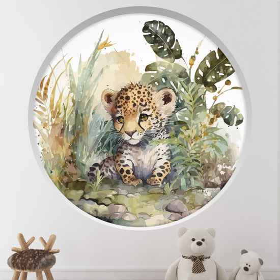 Adesivo Murale - Illusione ottica - Arco rotondo per Bambini - Tigre