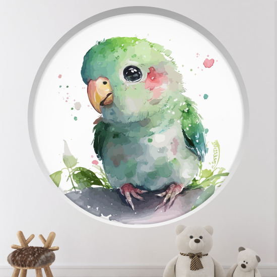 Adesivo Murale - Illusione ottica - Arco rotondo per Bambini - Uccello