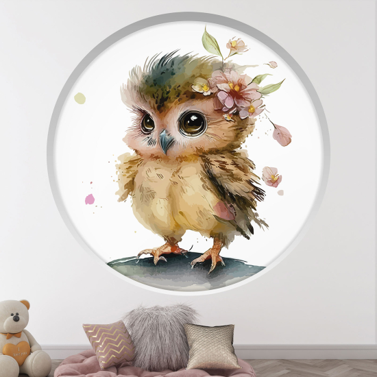 Adesivo Murale - Illusione ottica - Arco rotondo per Bambini - Uccello