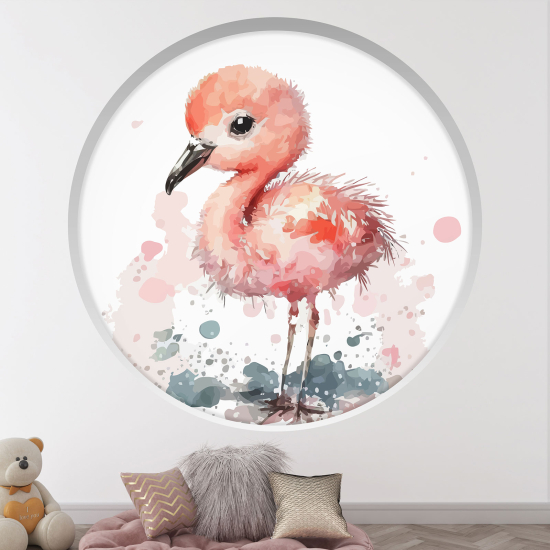 Adesivo Murale - Illusione ottica - Arco rotondo per Bambini - Uccello