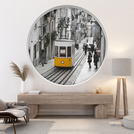Adesivo Murale - Illusione ottica - Arco rotondo - Via Tramway