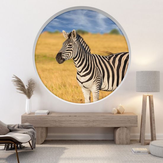 Adesivo Murale - Illusione ottica - Arco rotondo - Zebra