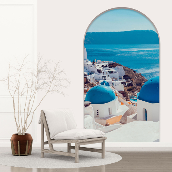 Adesivo Murale - Illusione ottica - Arco - Santorini