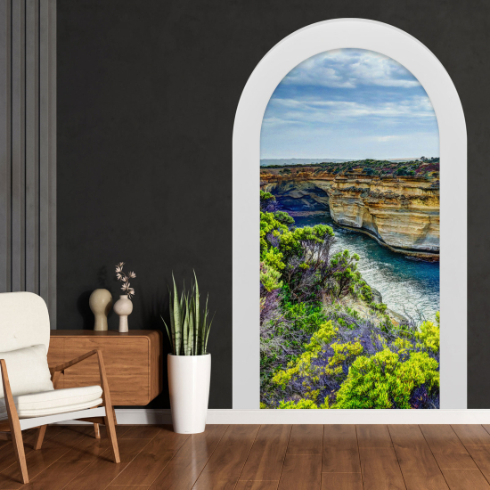 Adesivo Murale - Illusione ottica - Arco - Scogliere