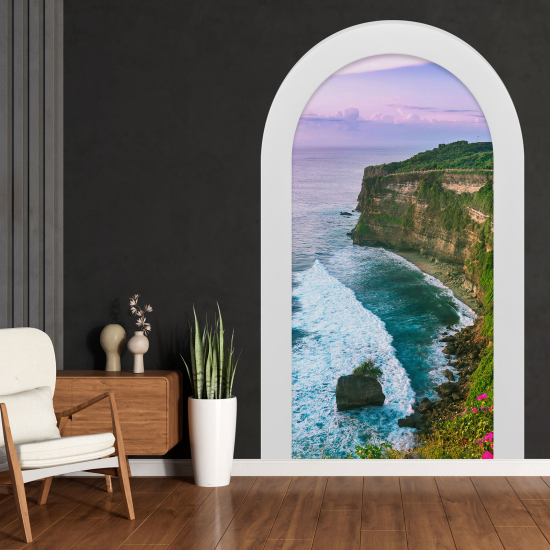 Adesivo Murale - Illusione ottica - Arco - Scogliere