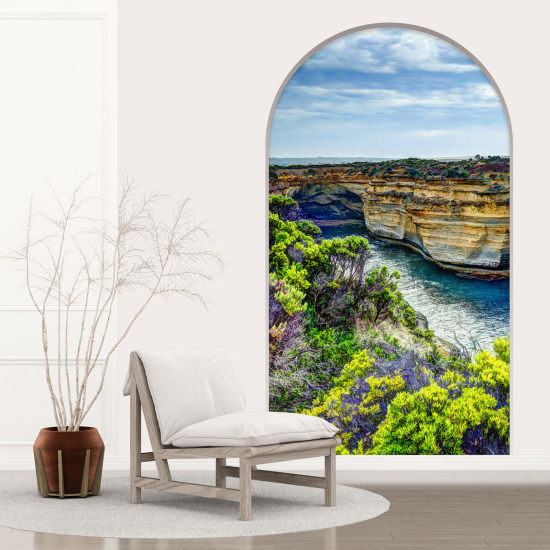 Adesivo Murale - Illusione ottica - Arco - Scogliere