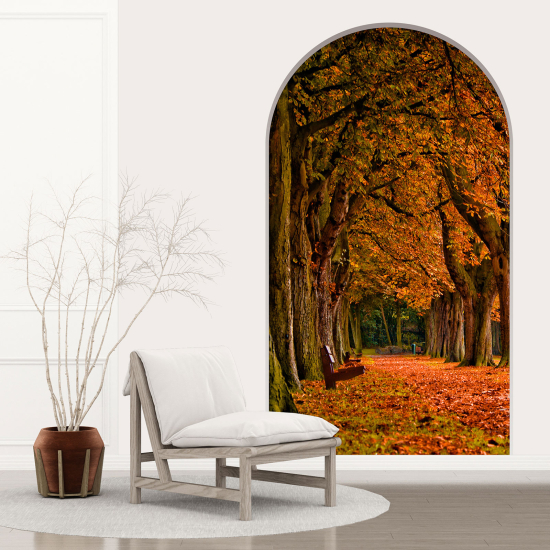 Adesivo Murale - Illusione ottica - Arco - Sentiero Foresta