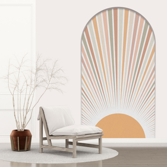 Adesivo Murale - Illusione ottica - Arco - Sole Boho