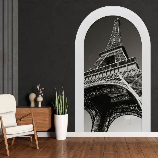Adesivo Murale - Illusione ottica - Arco - Torre Eiffel