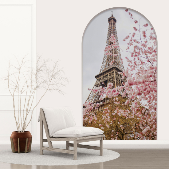 Adesivo Murale - Illusione ottica - Arco - Torre Eiffel