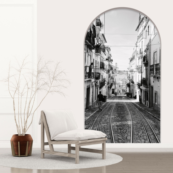 Adesivo Murale - Illusione ottica - Arco - Via