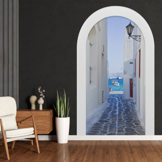 Adesivo Murale - Illusione ottica - Arco - Vicolo greco