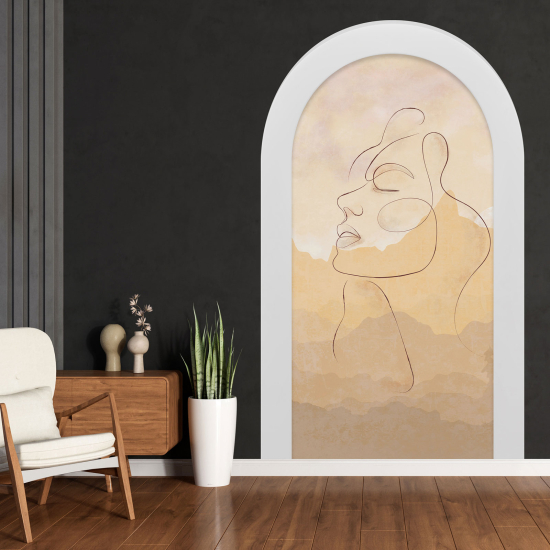 Adesivo Murale - Illusione ottica - Arco - Viso Astratto