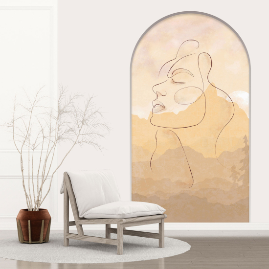 Adesivo Murale - Illusione ottica - Arco - Viso Astratto