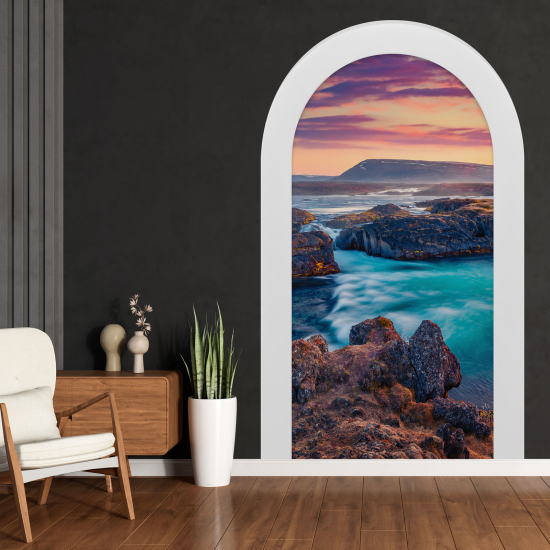 Adesivo Murale - Illusione ottica - Arco - Vista Mare
