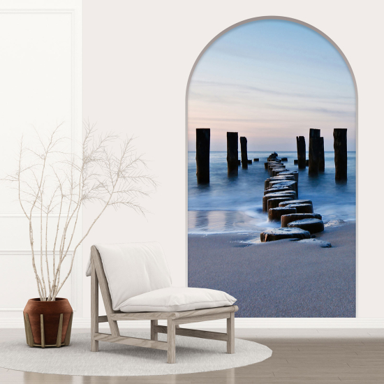 Adesivo Murale - Illusione ottica - Arco - Vista Mare