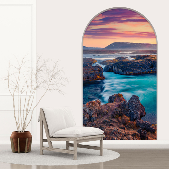 Adesivo Murale - Illusione ottica - Arco - Vista Mare