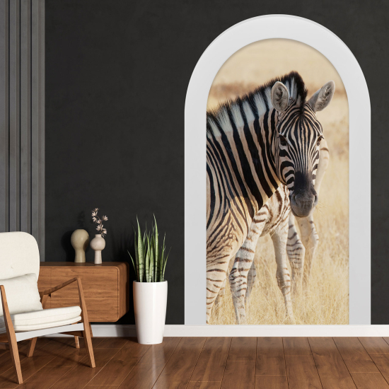 Adesivo Murale - Illusione ottica - Arco - Zebre