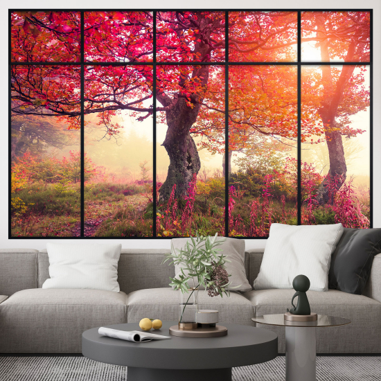 Adesivo Murale - Illusione ottica - Finestra - Alberi