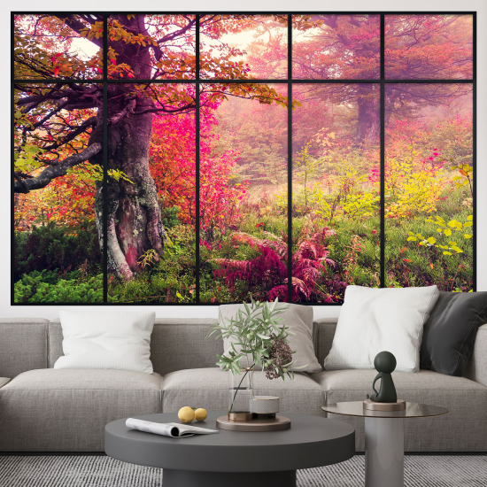 Adesivo Murale - Illusione ottica - Finestra - Alberi